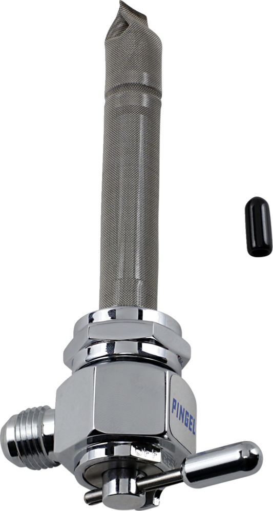 Pingel Power Flo 22mm Chrome 6AN Fuel Petcock Valve for S&S E & G Carburetors