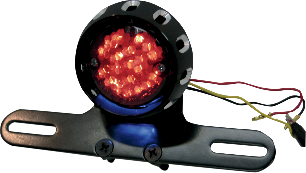 Drag Specialties Custom Bobber LED Taillight & License Plate Mount Black Harley