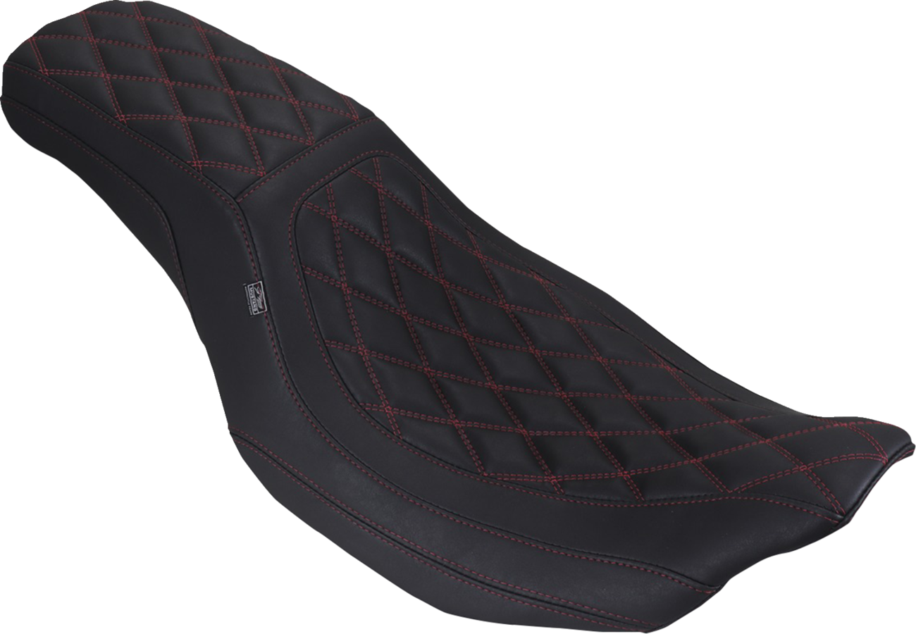 Mustang Squareback Low Red Diamond Seat fits 2023-2026 Harley Road Street Glide