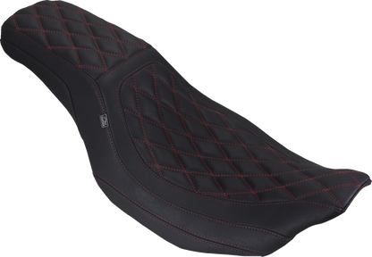 Mustang Squareback Low Red Diamond Seat fits 2023-2026 Harley Road Street Glide