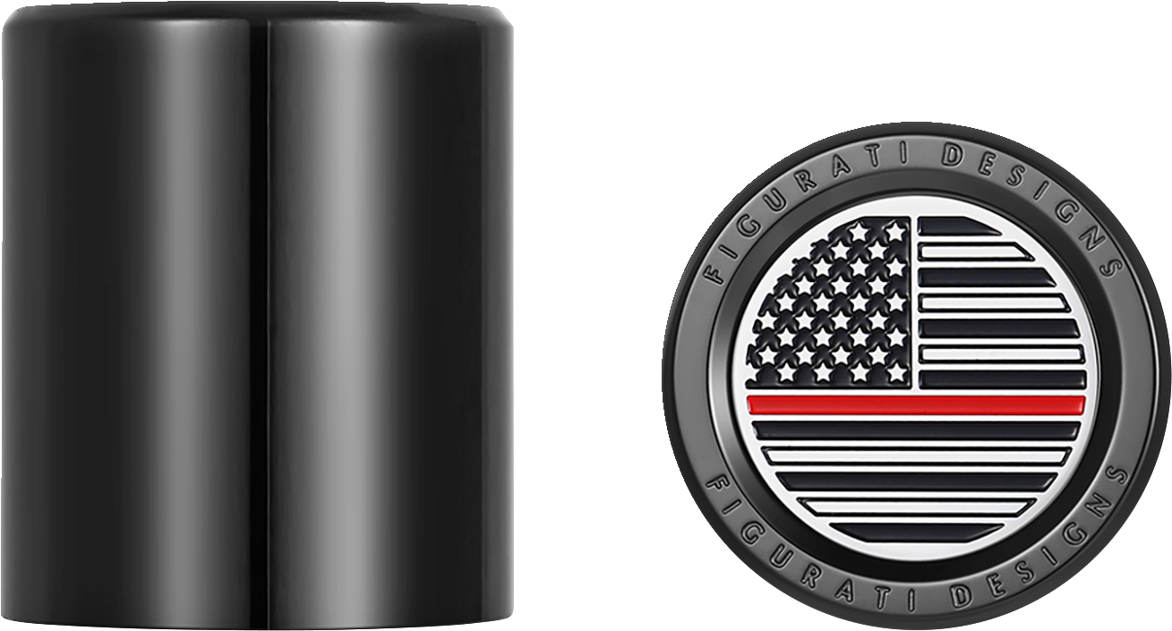 Figurati Red Line Flag Black Short Magnetic Docking Hardware Covers for Harley
