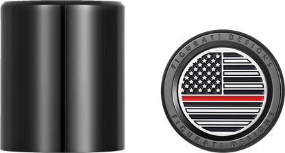 Figurati Red Line Flag Black Short Magnetic Docking Hardware Covers for Harley