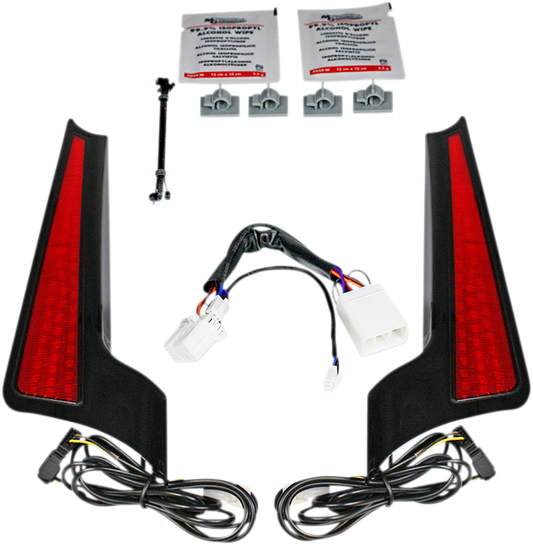 Custom Dynamics Red Lens LED Fascia Panel Lights 2006-2009 Harley Street Glide