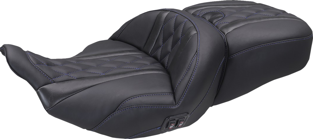 Mustang Super Tour Blue Diamond Heated Seat for 2023-26 Harley Street Road Glide