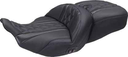 Mustang Super Tour Blue Diamond Heated Seat for 2023-26 Harley Street Road Glide