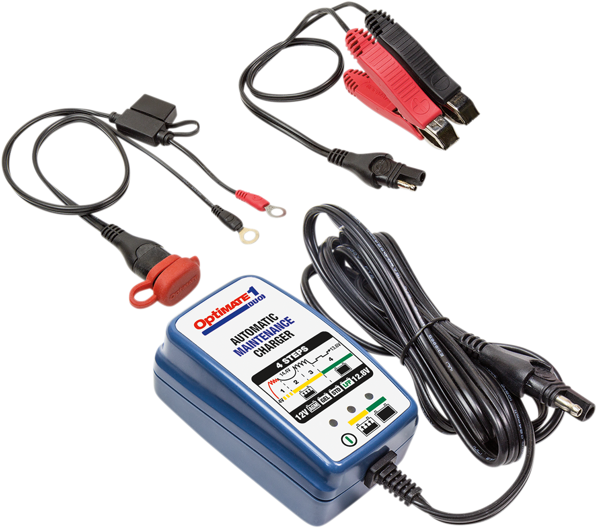 Tecmate Optimate 1 Duo Battery Charger Maintainer 12V Motorcycle ATV UTV Snow