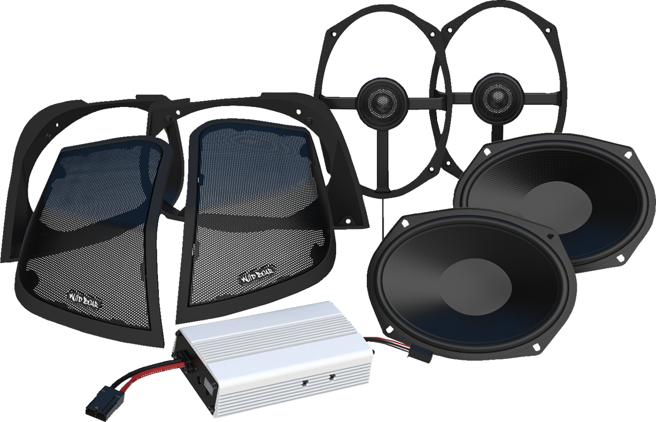 Wild Boar Rear Cut In Saddlebag Lid Speaker Amp Kit 2014-2023 Harley Touring
