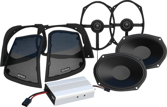 Wild Boar Rear Cut In Saddlebag Lid Speaker Amp Kit 2014-2023 Harley Touring