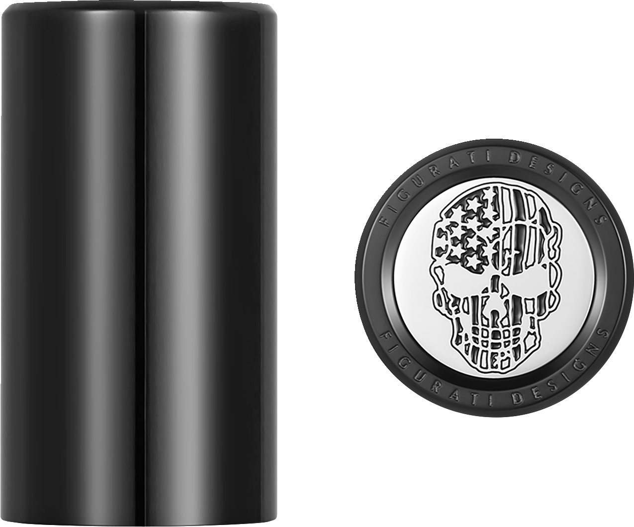 Figurati B&W Skull USA Flag Long Magnetic Docking Hardware Covers for Harley
