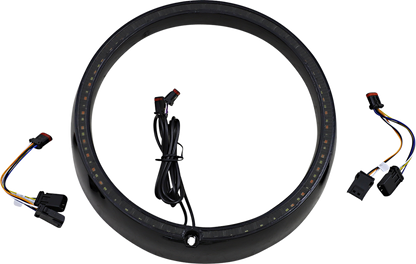 Custom Dynamics Sequential LED Turn Signal Headlight Trim 2014-24 Harley Touring