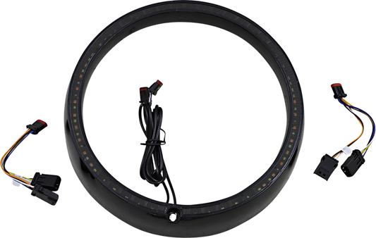 Custom Dynamics Sequential LED Turn Signal Headlight Trim 2014-24 Harley Touring