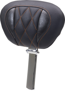Mustang Deluxe Tour Orange Diamond Driver Backrest for 2023-2026 Harley Touring