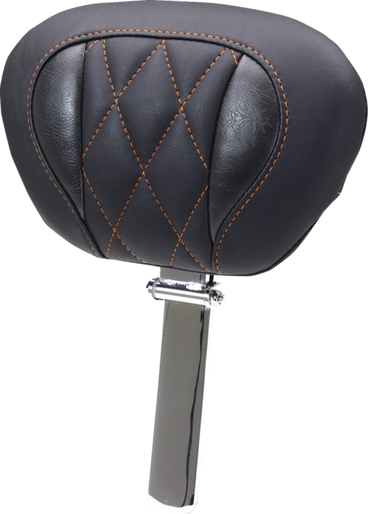 Mustang Deluxe Tour Orange Diamond Driver Backrest for 2023-2026 Harley Touring