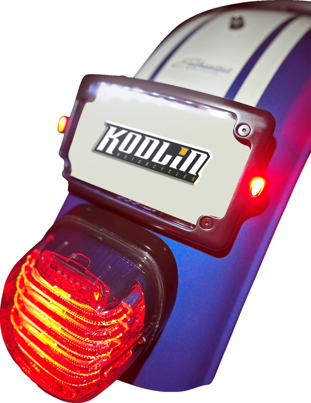 Kodlin Elypse Black Curved LED License Plate Kit for 3-Hole Mount Harley Models