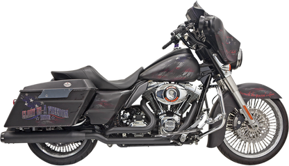 Bassani Black True Dual Down Under Exhaust 2009-2016 Harley Touring FLHR FLHX