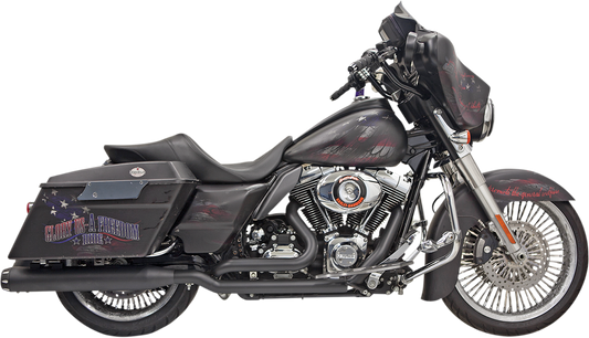 Bassani Black True Dual Down Under Exhaust 2009-2016 Harley Touring FLHR FLHX