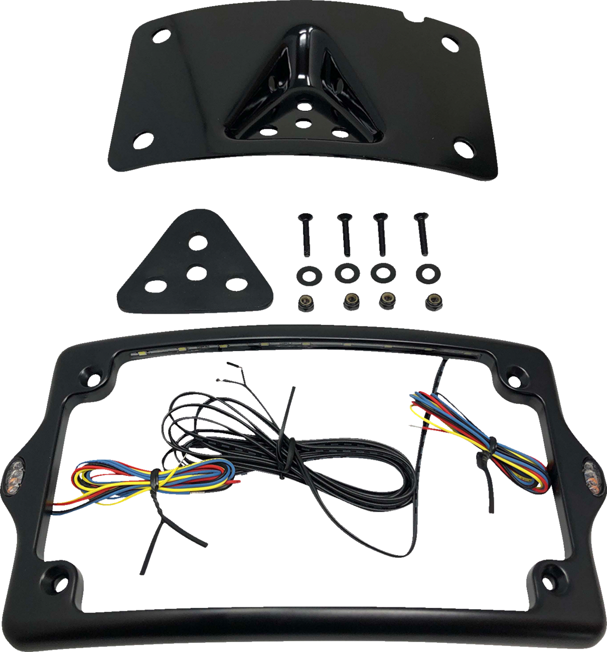 Kodlin Elypse Black Curved LED License Plate Kit for 3-Hole Mount Harley Models