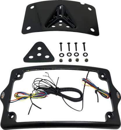 Kodlin Elypse Black Curved LED License Plate Kit for 3-Hole Mount Harley Models