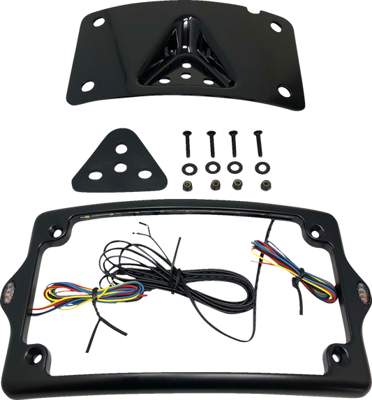 Kodlin Elypse Black Curved LED License Plate Kit for 3-Hole Mount Harley Models