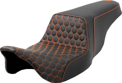 Saddlemen Step Up Orange Honeycomb Gel Seat fits 2008-2025 Harley Touring Models