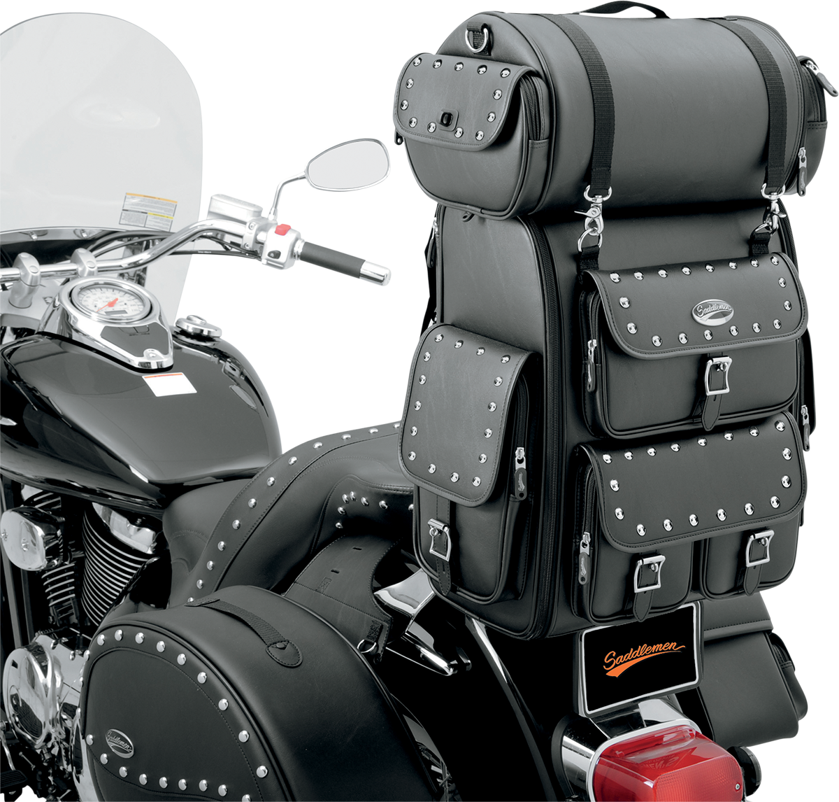 Saddlemen Desperado Studded Sissy Bar Motorcycle Touring Bag EX2200S