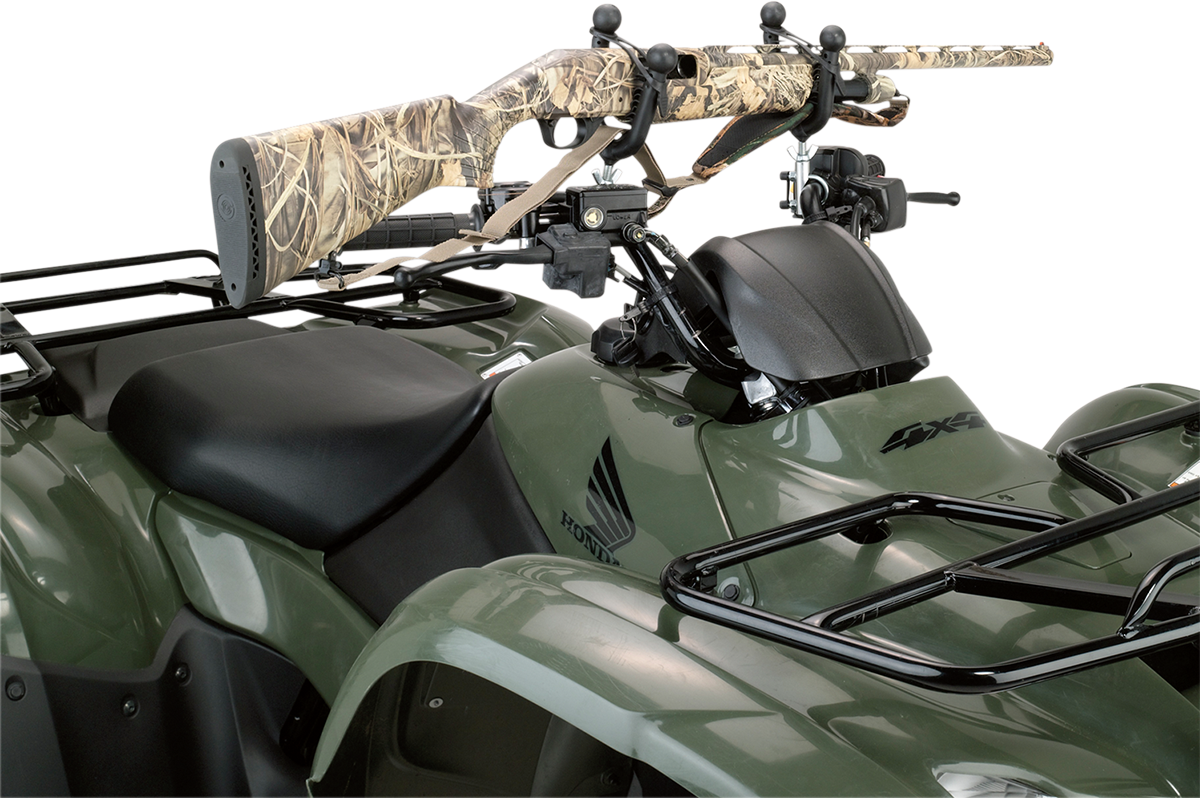 Moose Black Aluminum Rubber ATV Cargo Rail Expedition Single Gun Rack