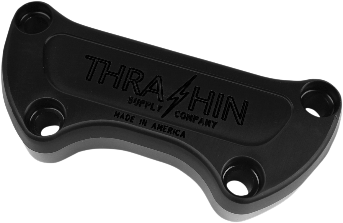 Thrashin Supply 1" Black Anodized Motorcycle Handlebar Clamp for Harley Davidson