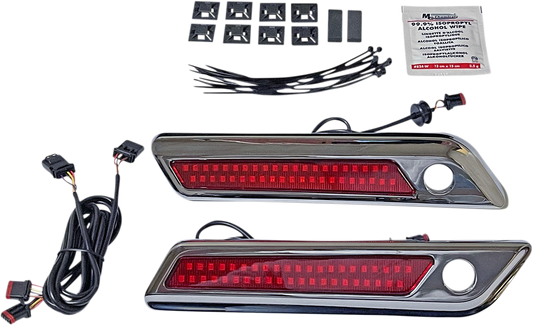 Custom Dynamics Chrome Saddlebag Latch Accent Lights 2014-2024 Harley Touring