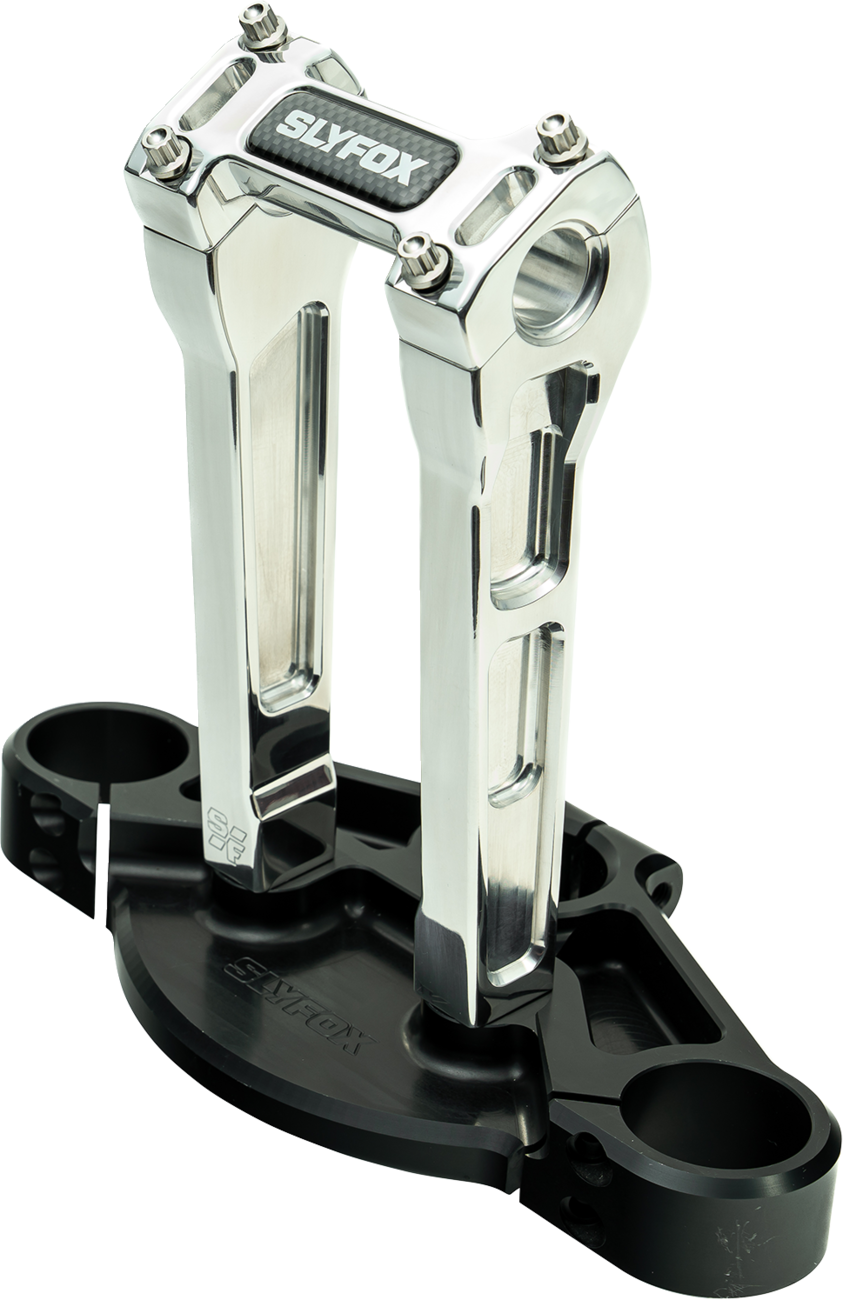 Slyfox 8" Raw 1-1/8" Clamping Straight Handlebar Riser Kit for Harley Davidson