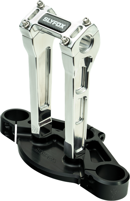 Slyfox 8" Raw 1-1/8" Clamping Straight Handlebar Riser Kit for Harley Davidson
