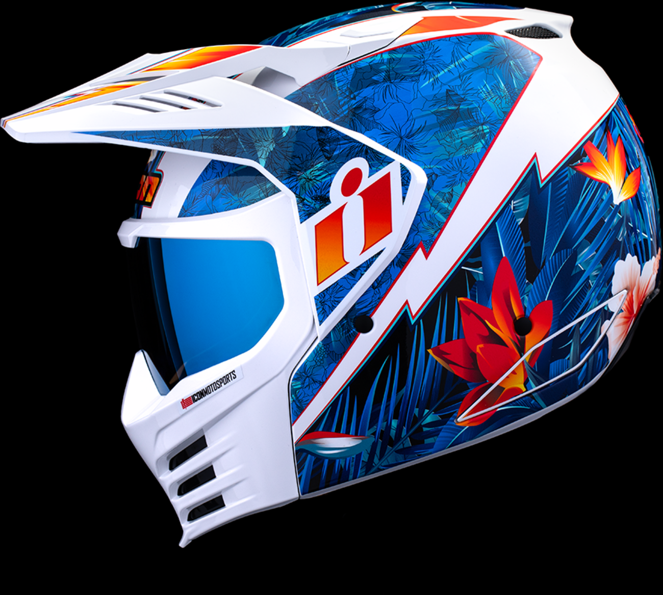 Icon Elsinore Kaonohi Blue Unisex Adult Modular Motorcycle Race Street Helmet