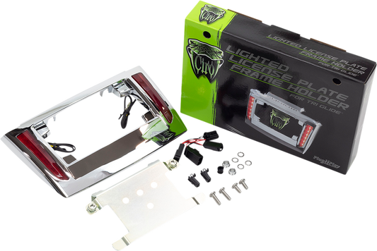 Ciro Chrome Motorcycle LED License Plate Frame 2009-2024 Harley Trike Tri Glide