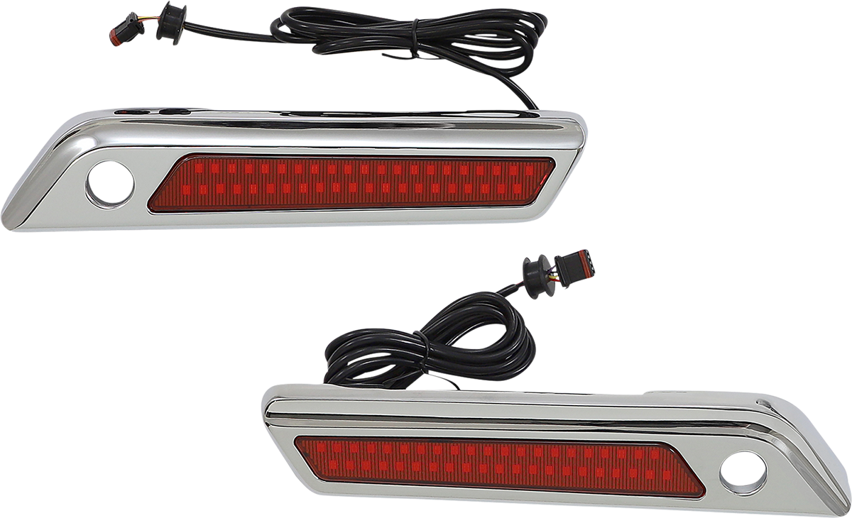 Custom Dynamics Chrome Saddlebag Hinge LED Lights 2014-2023 Harley Touring