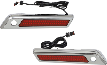 Custom Dynamics Chrome Saddlebag Hinge LED Lights 2014-2023 Harley Touring