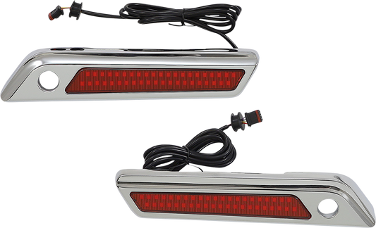 Custom Dynamics Chrome Saddlebag Hinge LED Lights 2014-2023 Harley Touring