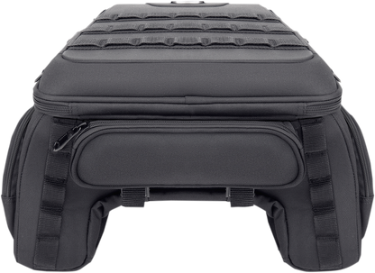 Saddlemen Black Textile Tactical Tunnel Cruiser Tail Bag for Harley Touring