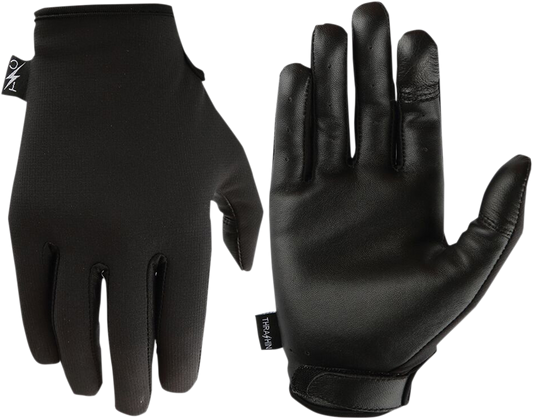 Thrashin Supply  Black Leather Textile Stealth Motorcycle Riding Street Gloves