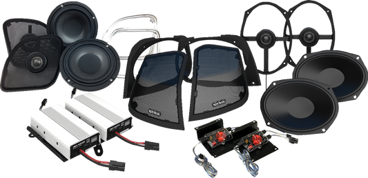 Wild Boar 800W Front/Rear Speaker & Amplifier Kit for 2015-23 Harley Road Glide