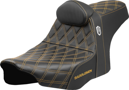 Saddlemen SDC Pro Series Gold Lattice Seat & Backrest for 2023-25 Harley Touring