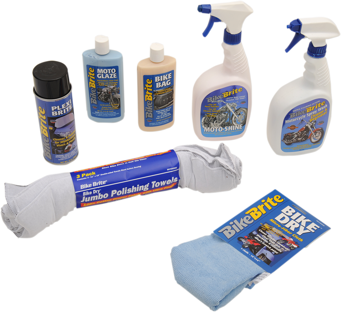 Bike Brite Motorcycle Dual Sport Wash Cleaner & Polisher Protectant Kit
