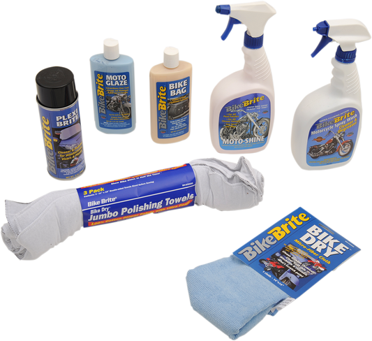 Bike Brite Motorcycle Dual Sport Wash Cleaner & Polisher Protectant Kit