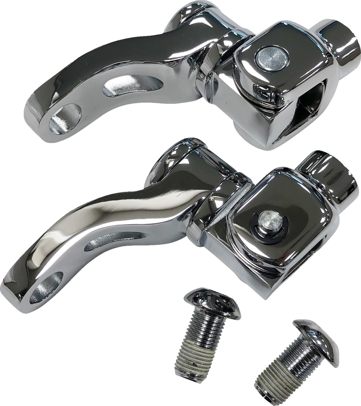 Drag Specialties Adjustable Chrome Passenger Peg Mounts 2018-2025 Harley Softail