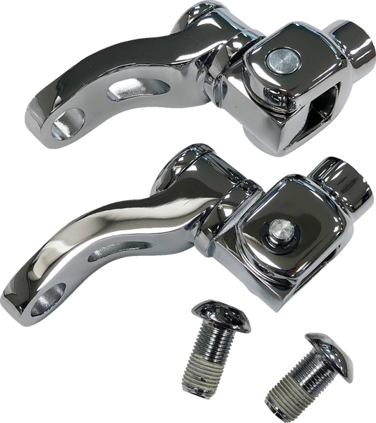 Drag Specialties Adjustable Chrome Passenger Peg Mounts 2018-2025 Harley Softail