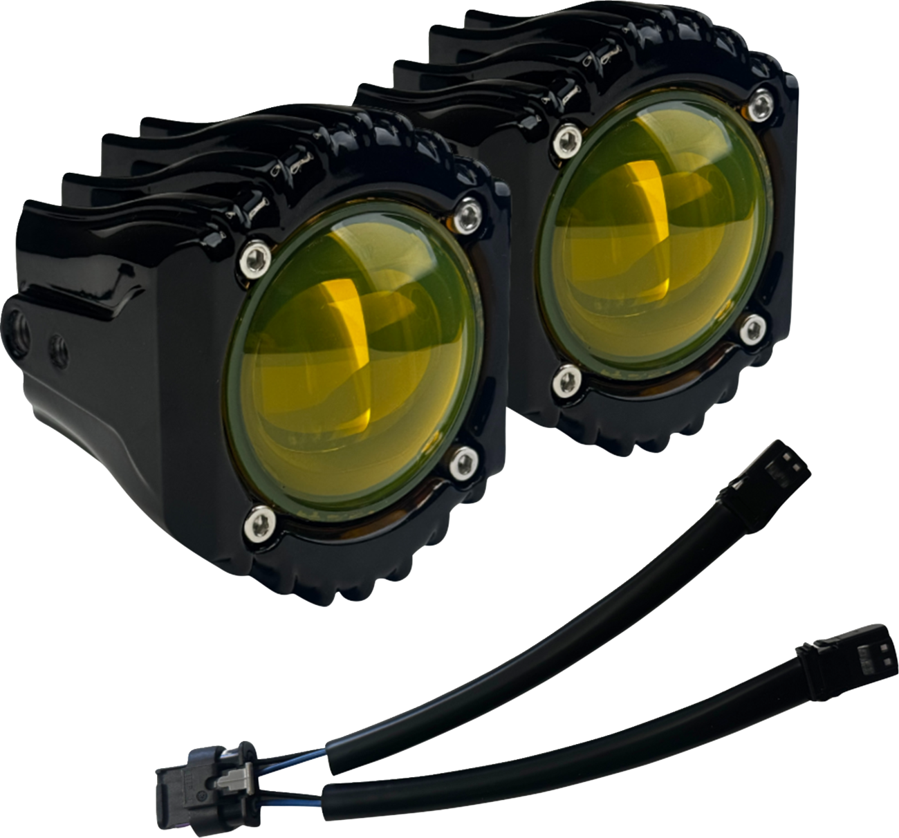 Custom Dynamics Shark Demon Yellow LED Fog Light Kit 2023-2025 Harley Touring