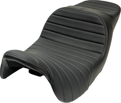 Slyfox Chariot Black Classic Stitch Seat fits 2009-2025 Harley Touring FLH FLT