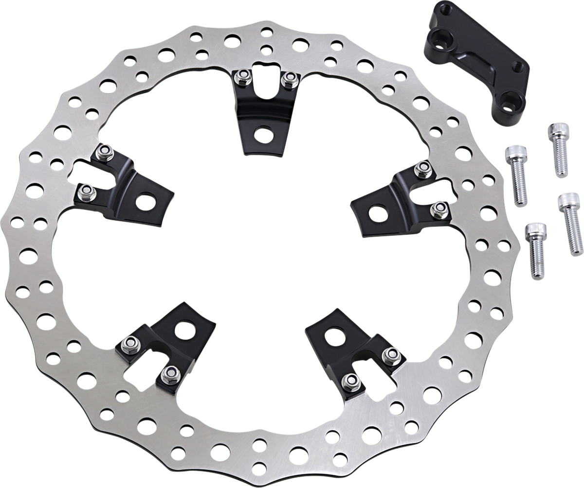 Arlen Ness 14" Left Front Jagged Floating Brake Rotor 2014-2023 Harley Touring