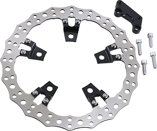 Arlen Ness 14" Left Front Jagged Floating Brake Rotor 2014-2023 Harley Touring