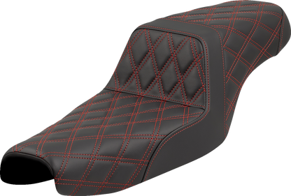 Saddlemen Step Up Red Lattice Gel Seat fits 2004-2022 Harley Sportster 3.3Gal