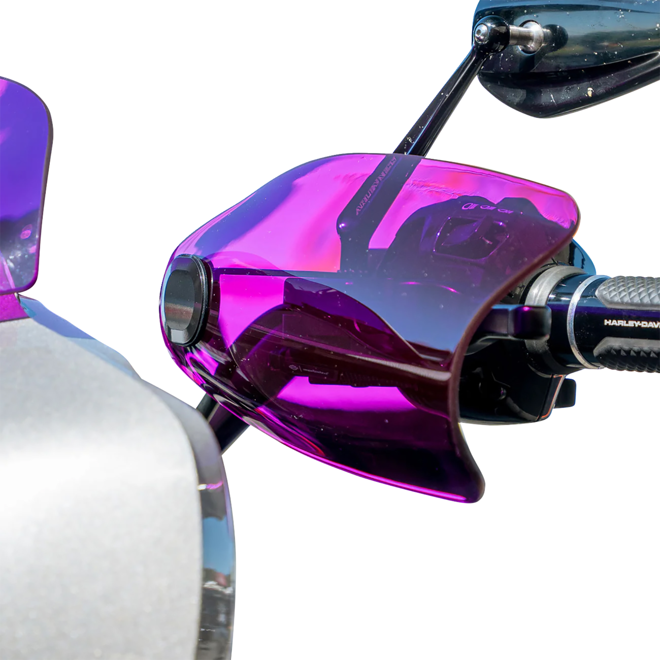 Klock Werks Flare Purple Hand Guards fits 1982-2025 Harley Davidson Cable Clutch