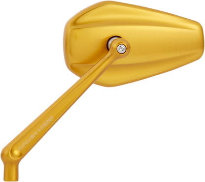 Arlen Ness Gold Mini Stocker Forged Left Side Single Motorcycle Handlebar Mirror